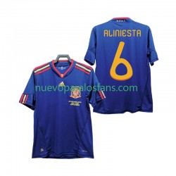 Camiseta de Fútbol España Andres Iniesta 6 Retro Hombre Exterior 2010 Manga Corta