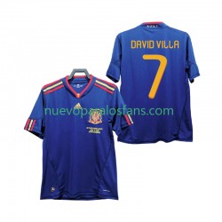 Camiseta de Fútbol España DAVID VILLA 7 Retro Hombre Exterior 2010 Manga Corta