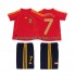 Camiseta de Fútbol España DAVID VILLA 7 Retro Niño Casa 2008 Manga Corta
