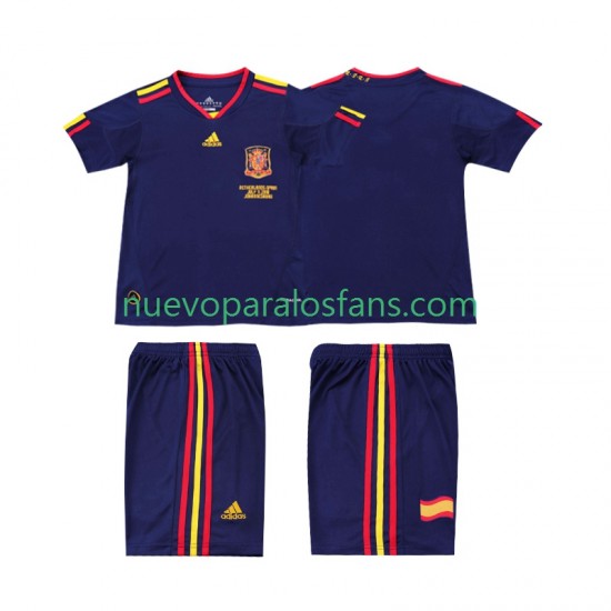 Camiseta de Fútbol España Retro Niño Exterior 2010 Manga Corta