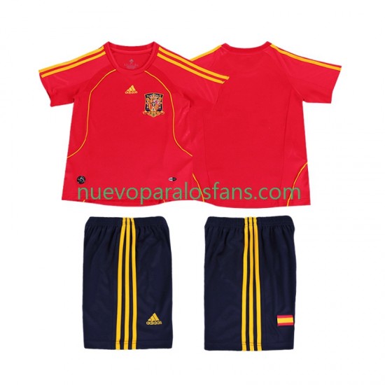 Camiseta de Fútbol España Retro Niño Casa 2008 Manga Corta