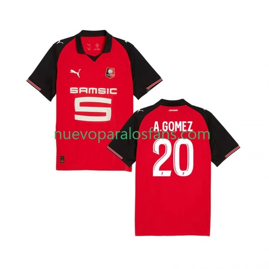Camiseta de Fútbol Stade Rennais Andres Gomez 20 Hombre Casa 2025-2026 Manga Corta