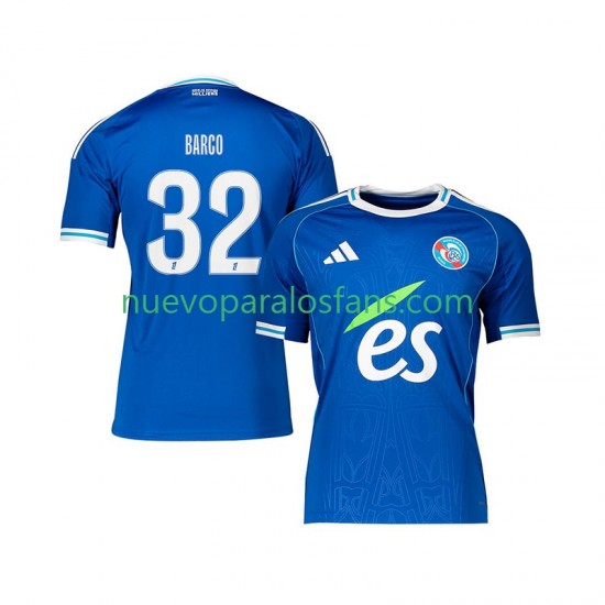 Camiseta de Fútbol Strasbourg Valentin Barco 32 Hombre Casa 2025-2026 Manga Corta