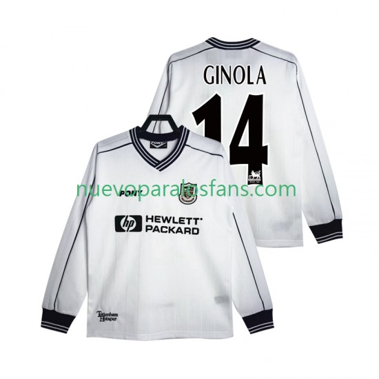 Camiseta de Fútbol Tottenham Hotspur GINOLA 14 1997 Retro Hombre Casa 1999 Manga Larga