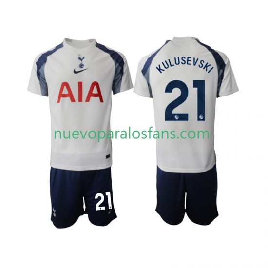 Camiseta de Fútbol Tottenham Hotspur Kulusevski 21 Niño Casa 2025-2026 Manga Corta