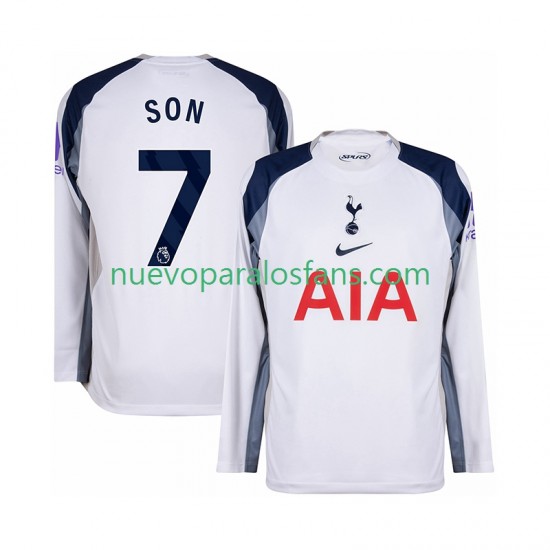Camiseta de Fútbol Tottenham Hotspur Son Heung-Min 7 Hombre Casa 2025-2026 Manga Larga