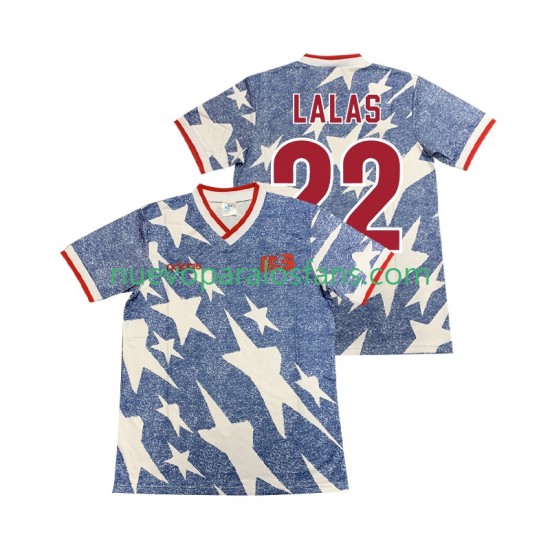 Camiseta de Fútbol Estados Unidos LALAS 22 Retro Hombre Exterior 1994 Manga Corta