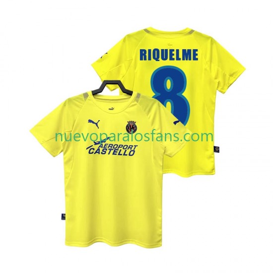 Camiseta de Fútbol Villarreal CF RIQUELME 8 2005 Retro Hombre Casa 2006 Manga Corta