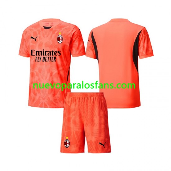 Camiseta de Fútbol AC Milan Portero Niño Cuarto 2024-2025 Manga Corta
