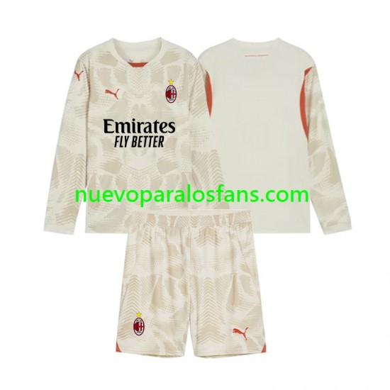 Camiseta de Fútbol AC Milan Portero Niño Tercera 2024-2025 Manga Larga