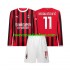 Camiseta de Fútbol AC Milan Ibrahimović 11 Niño Casa 2024-2025 Manga Larga