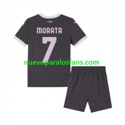 Camiseta de Fútbol AC Milan Morata 7 Niño Tercera 2024-2025 Manga Corta