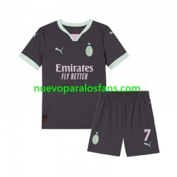 Camiseta de Fútbol AC Milan Morata 7 Niño Tercera 2024-2025 Manga Corta