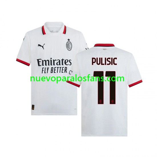 Camiseta de Fútbol AC Milan PULISIC 11 Hombre Exterior 2024-2025 Manga Corta