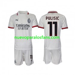 Camiseta de Fútbol AC Milan Pulisic 11 Niño Exterior 2024-2025 Manga Corta