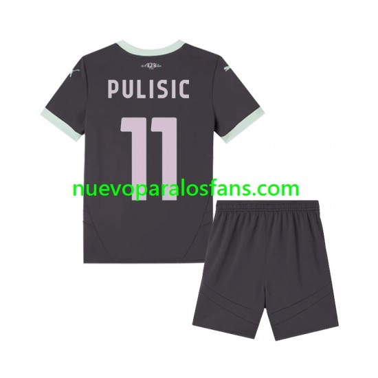 Camiseta de Fútbol AC Milan Pulisic 11 Niño Tercera 2024-2025 Manga Corta