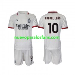 Camiseta de Fútbol AC Milan Rafael Leao 10 Niño Exterior 2024-2025 Manga Corta