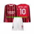 Camiseta de Fútbol AC Milan Rafael Leao 10 Niño Casa 2024-2025 Manga Larga