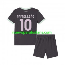 Camiseta de Fútbol AC Milan Rafael Leao 10 Niño Tercera 2024-2025 Manga Corta