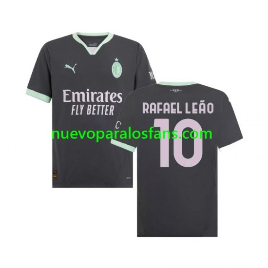 Camiseta de Fútbol AC Milan Rafael Leao 10 Hombre Tercera 2024-2025 Manga Corta