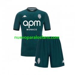 Camiseta de Fútbol AS Monaco Niño Exterior 2024-2025 Manga Corta
