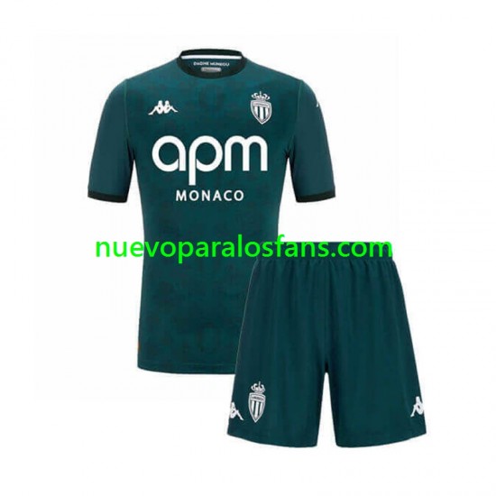 Camiseta de Fútbol AS Monaco Niño Exterior 2024-2025 Manga Corta