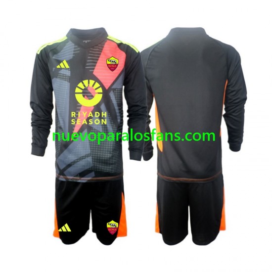Camiseta de Fútbol AS Roma Portero Niño Casa 2024-2025 Manga Larga