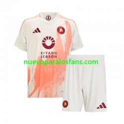 Camiseta de Fútbol AS Roma Niño Exterior 2024-2025 Manga Corta
