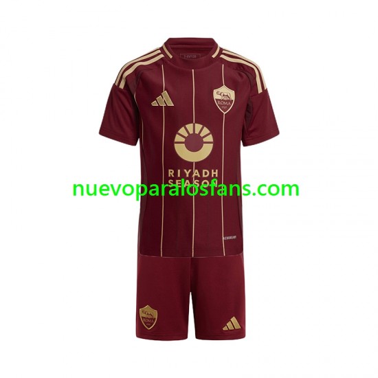 Camiseta de Fútbol AS Roma Niño Casa 2024-2025 Manga Corta