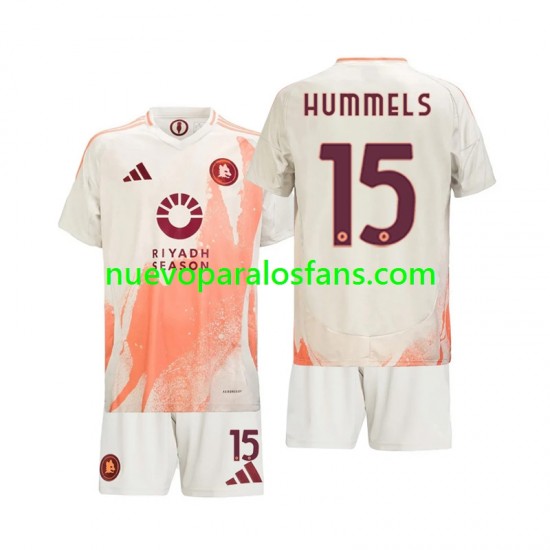 Camiseta de Fútbol AS Roma Mats Hummels 15 Niño Exterior 2024-2025 Manga Corta