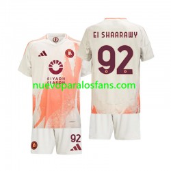 Camiseta de Fútbol AS Roma Stephan El Shaarawy 92 Niño Exterior 2024-2025 Manga Corta