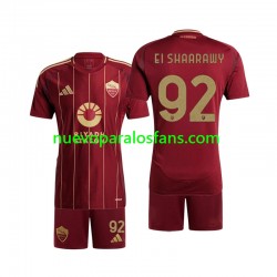 Camiseta de Fútbol AS Roma Stephan El Shaarawy 92 Niño Casa 2024-2025 Manga Corta