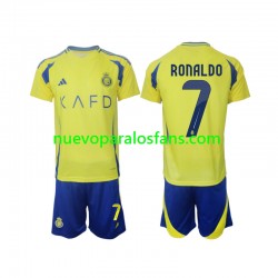 Camiseta de Fútbol Al Nassr Cristiano Ronaldo 7 Niño Casa 2024-2025 Manga Corta