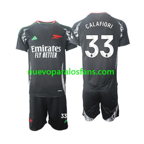 Camiseta de Fútbol Arsenal Calafiori 33 Niño Exterior 2024-2025 Manga Corta