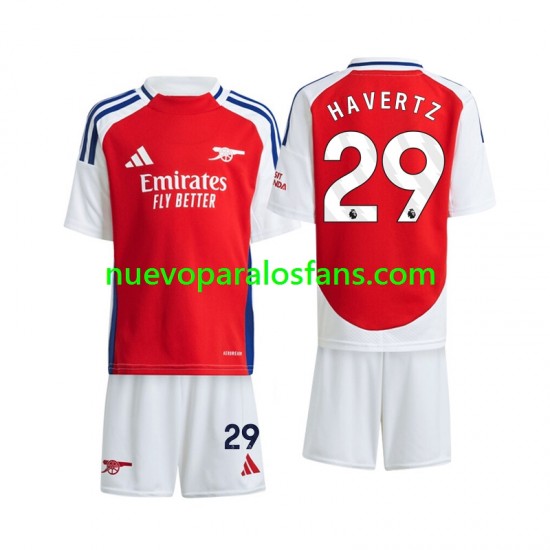 Camiseta de Fútbol Arsenal Havertz 29 Niño Casa 2024-2025 Manga Corta