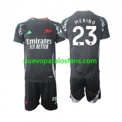 Camiseta de Fútbol Arsenal Merino 23 Niño Exterior 2024-2025 Manga Corta