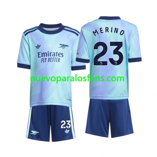 Camiseta de Fútbol Arsenal Merino 23 Niño Tercera 2024-2025 Manga Corta