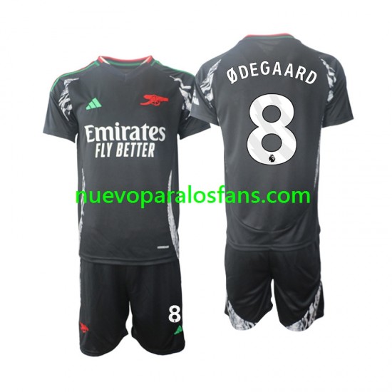 Camiseta de Fútbol Arsenal Odegaard 8 Niño Exterior 2024-2025 Manga Corta