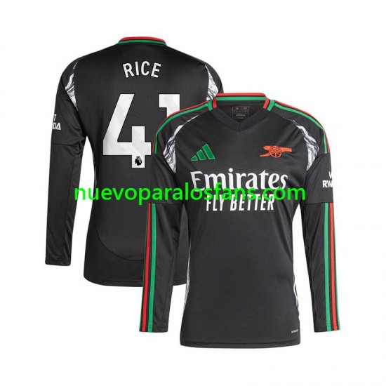 Camiseta de Fútbol Arsenal Rice 41 Hombre Exterior 2024-2025 Manga Larga