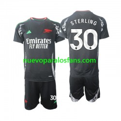 Camiseta de Fútbol Arsenal Sterling 30 Niño Exterior 2024-2025 Manga Corta