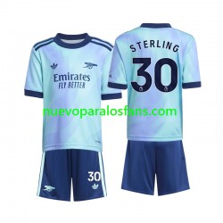 Camiseta de Fútbol Arsenal Sterling 30 Niño Tercera 2024-2025 Manga Corta