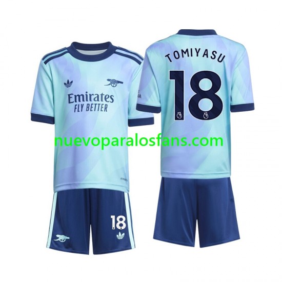 Camiseta de Fútbol Arsenal Takehiro Tomiyasu 18 Niño Tercera 2024-2025 Manga Corta