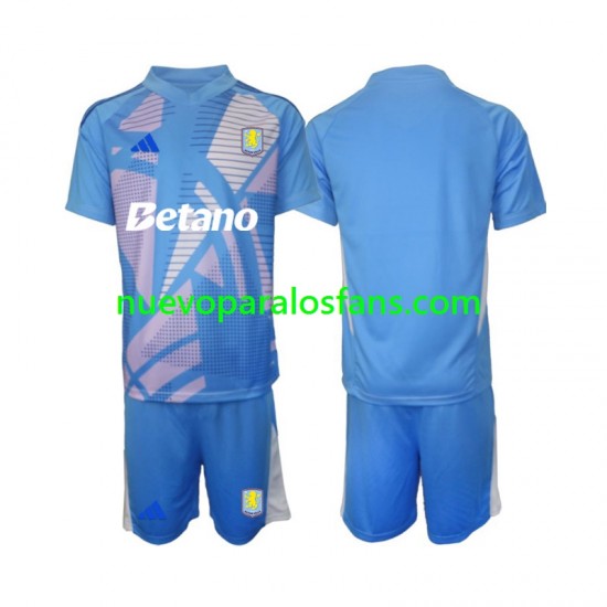 Camiseta de Fútbol Aston Villa Portero Niño Tercera 2024-2025 Manga Corta