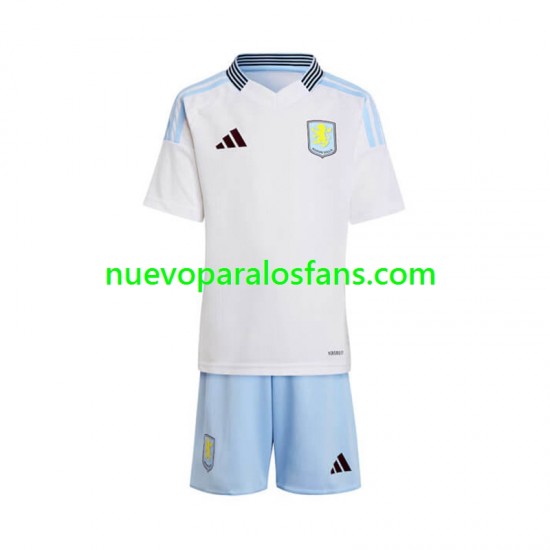 Camiseta de Fútbol Aston Villa Niño Exterior 2024-2025 Manga Corta