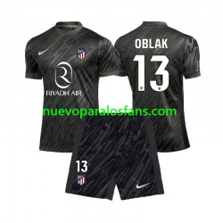 Camiseta de Fútbol Atlético Madrid Jan Oblak 13 Portero Niño Casa 2024-2025 Manga Corta