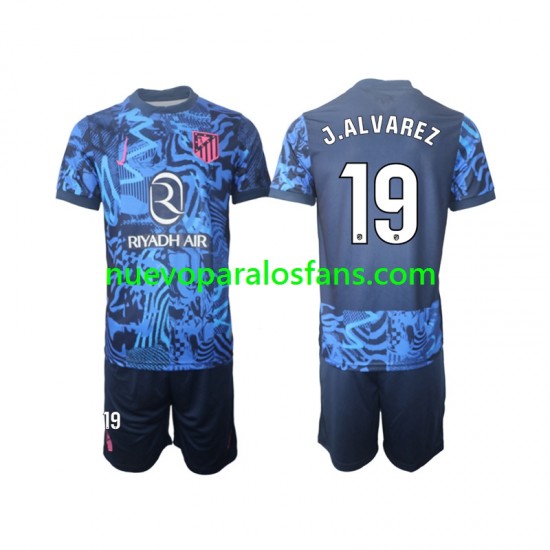 Camiseta de Fútbol Atlético Madrid J.Alvarez 19 Niño Tercera 2024-2025 Manga Corta
