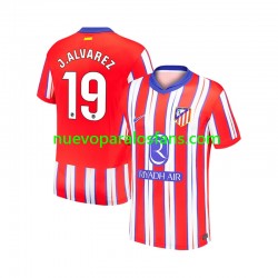 Camiseta de Fútbol Atlético Madrid Julian Alvarez 19 Hombre Casa 2024-2025 Manga Corta