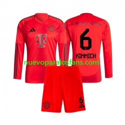 Camiseta de Fútbol Bayern de Múnich Joshua Kimmich 6 Niño Casa 2024-2025 Manga Larga