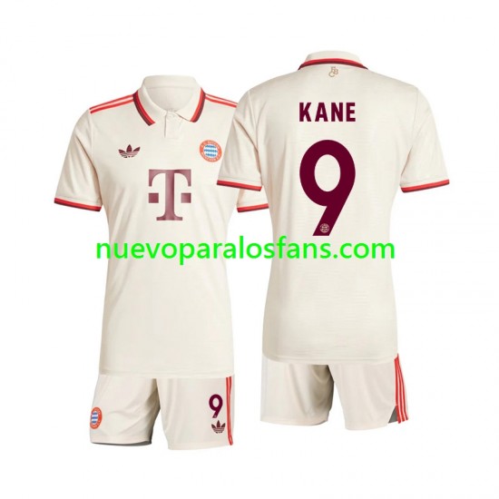 Camiseta de Fútbol Bayern de Múnich Kane 9 Niño Tercera 2024-2025 Manga Corta
