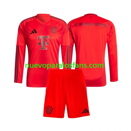 Camiseta de Fútbol Bayern de Múnich Niño Casa 2024-2025 Manga Larga